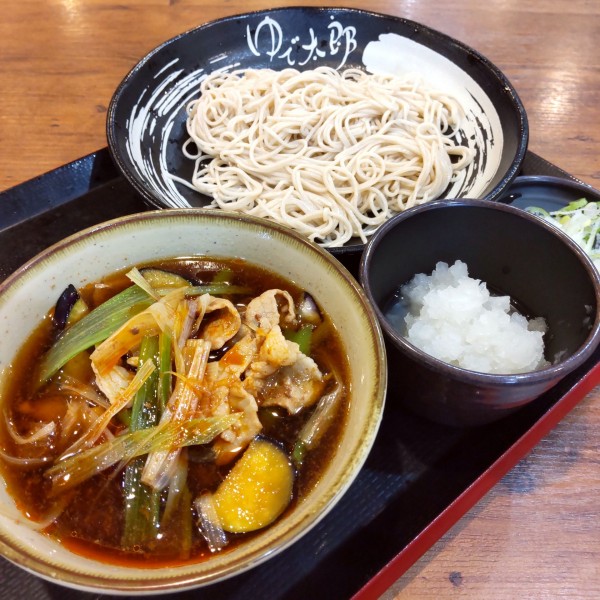 「肉茄子せいろ（￥650）＋おろし（クーポン）」@ゆで太郎 柏豊四季店の写真