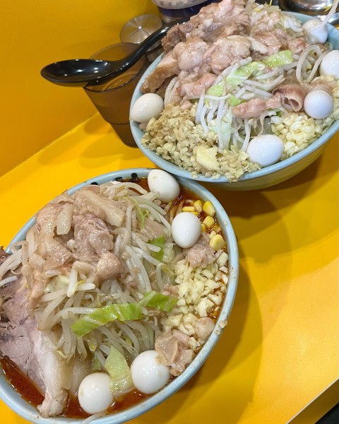 「プチ二郎 辛い奴3倍  ドクロ しょうが」@ラーメン二郎 八王子野猿街道店2の写真