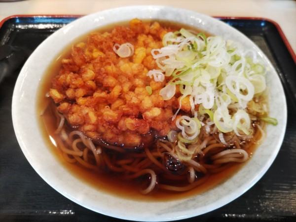 「めっちゃコーン天そば」@そば処 めとろ庵 門前仲町店の写真