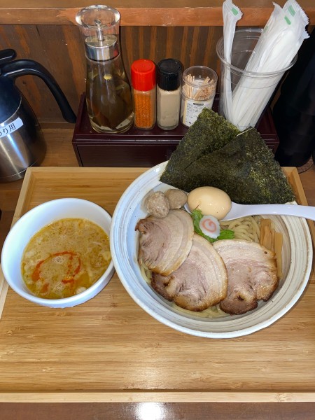 「濃厚鶏白湯のつけ麺全部のせ¥1,350円(限定)」@らぁめん 麺彩家の写真