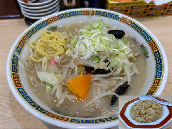「タンメン880円、半焼豚炒飯450円」@中華そば 浜田屋 見川店の写真