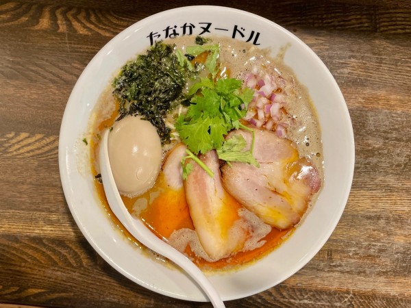 「特製ピリリとしたタナニボ ＋ ライス」@たなか青空笑店の写真