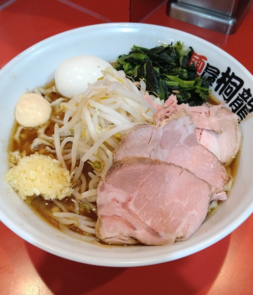 「らーめん小+ローストポーク､ほうれん草､アレ=明太マヨ」@麺屋 桐龍 久喜店の写真