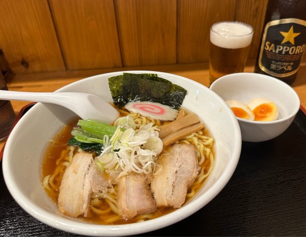 「ニ八食堂そば+煮たまご」@會津黒中華の写真