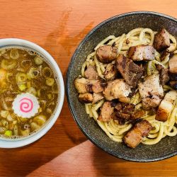 お魚とお肉のつけめん+味玉 1400円