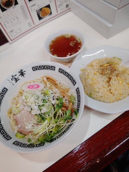 「宝そばのセット(半チャーハン)(1,050円)」@宝華 飛田給店の写真