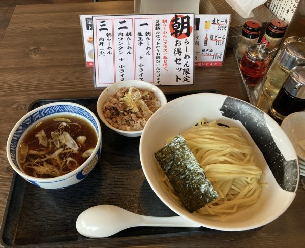 「朝らーめん限定お得セット3」@煮干し中華 八の写真