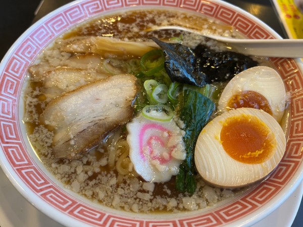 「背脂中華そば味付玉子&餃子」@幸楽苑 川崎千年店の写真