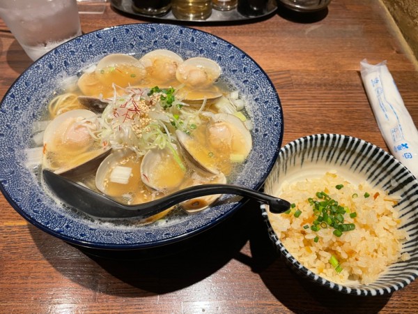 「はまぐりラーメン＋ミニ帆立ご飯」@和風楽麺 四代目 ひのでやの写真