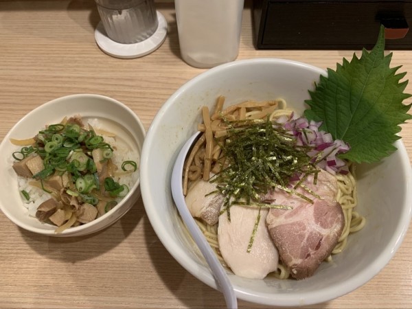 「【限定】雲丹まぜそば、日替わり飯」@中華そば みかわの写真