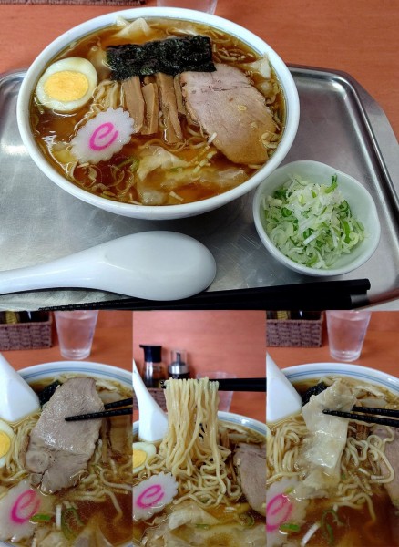「『ワンタン麺 小盛+ネギ(¥1100+100)』」@河辺大勝軒の写真