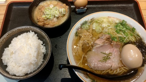 「あら炊き支那そば(塩)味玉+Bセット(もつ煮)」@幸屋きよまる 総本店の写真