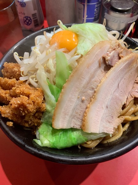 「まぜそば(ﾆﾝﾆｸﾏｼ)」@横浜ラーメン とんこつ家 鹿島店の写真