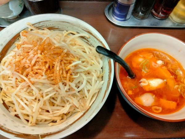 「激辛つけ麺＋もやし20円」@裏 我馬らーめんの写真