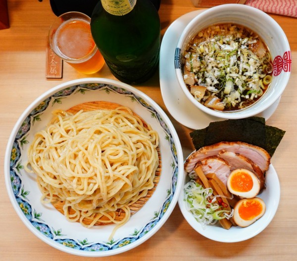 「豚鴨つけそば＋トッピング特製（Ｃ）＋瓶ビール」@中華そば 多賀野の写真