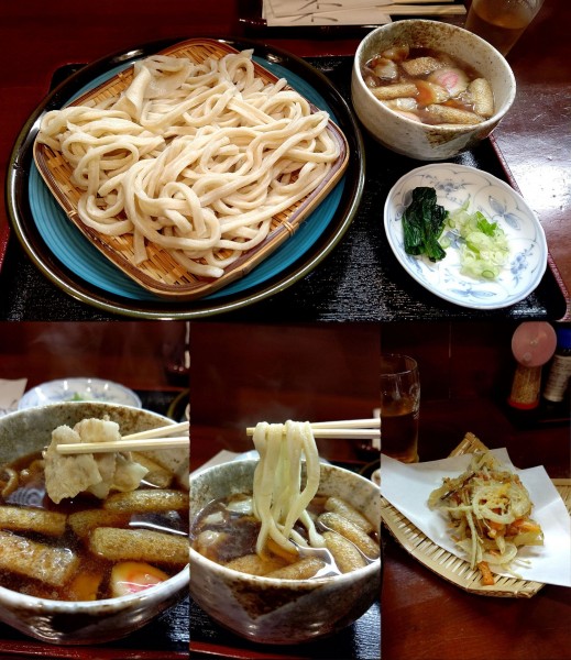 「『肉ざるうどん+大盛+かきあげ(¥750+100+100)』」@手打ちうどん 杉さんの写真