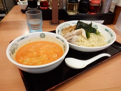 「ピリ辛とんこつつけ麺」@日高屋 朝霞東口店の写真