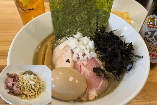 「濃厚煮干らーめん+のり+和え玉(半玉)」@煮干らーめん 川むらの写真