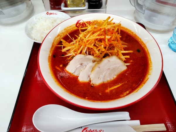 「大辛味噌＋辛みネギ、チャーシュー３枚」@くるまやラーメン 浦和田島店の写真