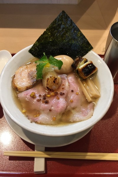 「特製金色貝そば＋二度漬け焼きネギ」@燃えよ麺助の写真