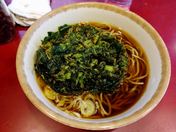 「春菊天そば（460円）」@丹波屋の写真
