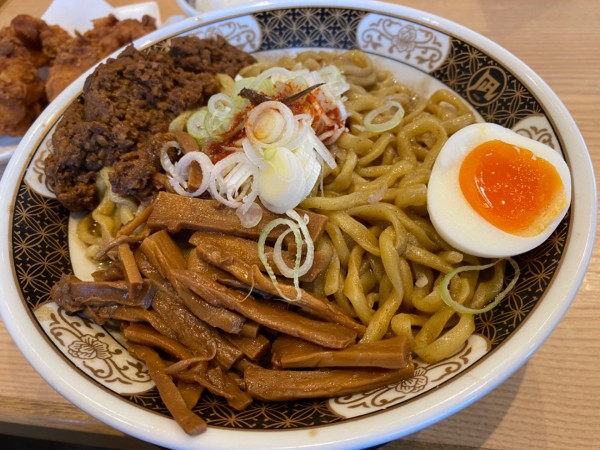 「煮干油そば大＋からあげ」@どうけん 新百合ヶ丘マプレ店の写真