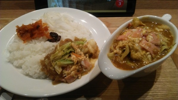 「ベーコンエッグ野菜カレー 1180円＋3ホット 20円」@Spice&Vegetable 夢民の写真