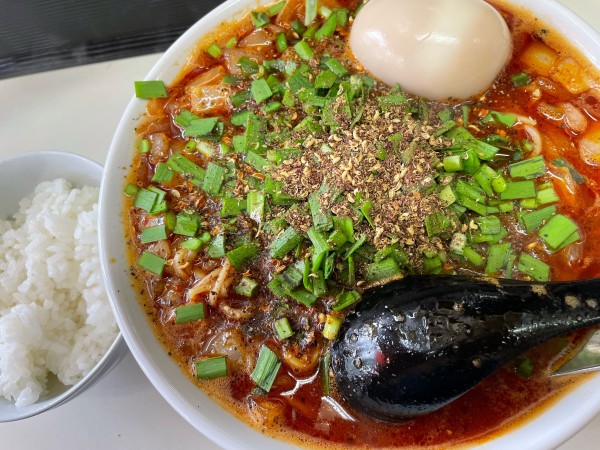 「勝浦タンタン麺（850円）,味玉（100円）」@ビンギリの写真