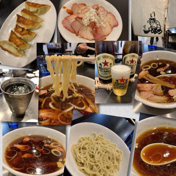 「焼豚皿・餃子・ﾋﾞｰﾙ・焼酎→つけ麺」@自家製麺 うるちの写真
