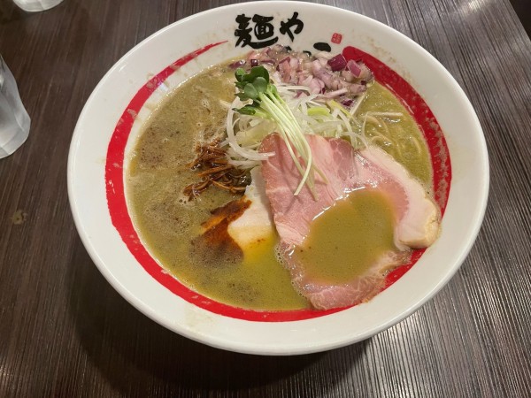 「牡蠣そば　追加　生姜和え玉」@麺や でこの写真