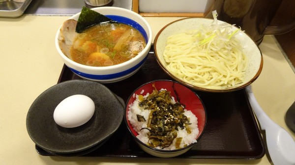 「特製もりそば（1,100円）＋生玉子（60円）＋高菜丼」@立川大勝軒の写真