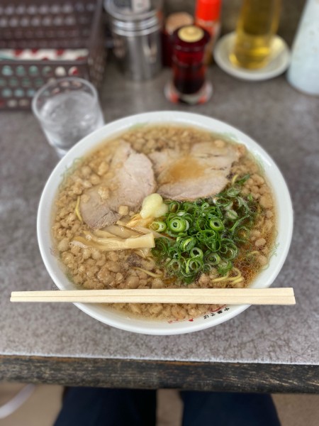 「中華そば大盛脂マシマシニンニクトッピング」@つたふじ 福山支店の写真