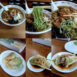 『豚肉のサイコロめん+三色餃子2個(¥900+360)』