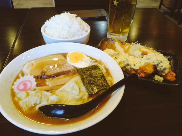 「チキン南蛮得ラーメンセット+生ビール」@東池袋大勝軒 昭島店の写真