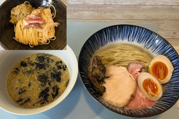 「[限定]昆布水つけめん 全部のせ こってり 平打ち麺」@かき物語の写真