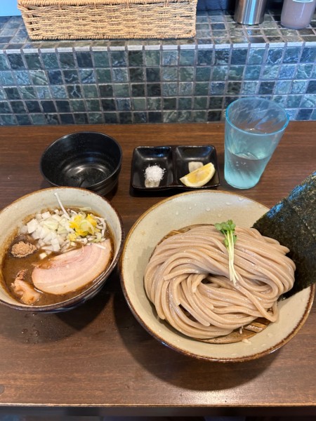 「つけ麺(並230g)1100円➕特選塩&紀州産レモン50円」@麺屋みつば＋クローバーの写真