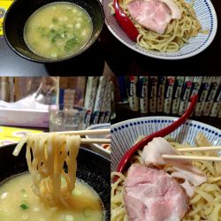 『濃厚鶏白湯つけ麺 中(¥1050)』を塩で…