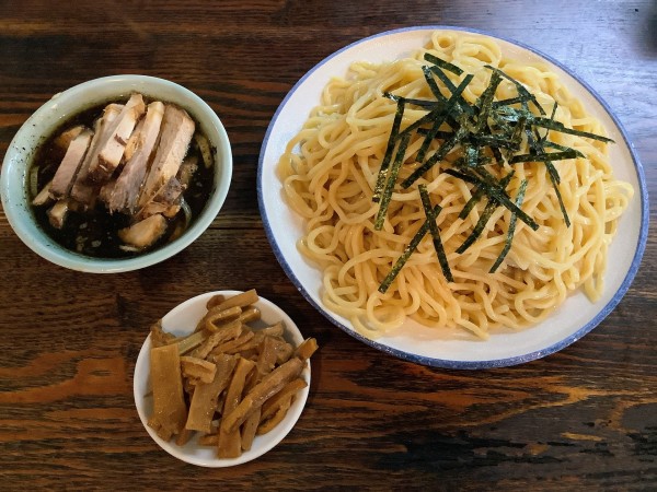「竹の子チャーシューつけそば+麺の大盛+シューマイ(４個)」@丸長 荻窪本店の写真