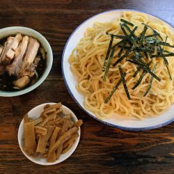 竹の子チャーシューつけそば+麺の大盛+シューマイ(４個)