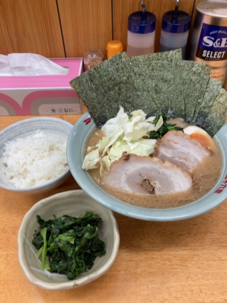 「マル外(中盛)+ノリ+ホーレン草 1440円」@信州五十六家 広丘店の写真