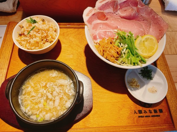 「ホタテつけ麺＋ランチかいめし」@くそオヤジJr.の写真