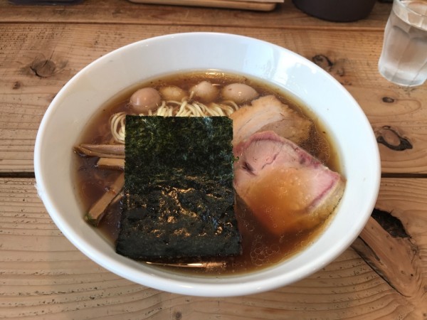 「醤油ソバ＋うずら　黒醤油和え玉」@The Noodles & Saloon Kiriyaの写真