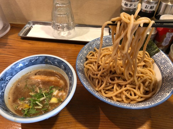 「濃厚つけ麺（極太胚芽麺）+大盛（890+50=940円）」@道玄坂マンモスの写真