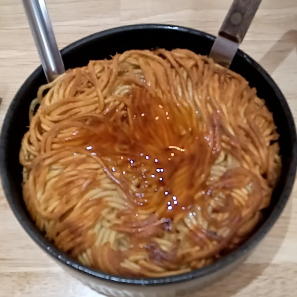 「オリジナル大盛り(880円)卵黄(50円)小ライス(150円)」@焼き油そば専門店 焼爺の写真