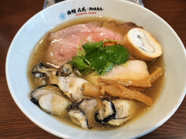 「塩らーめん　牡蠣トッピング」@六花 -Rokka-の写真