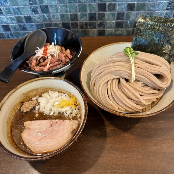 「汁並つけ麺+焼豚丼　¥1,200+250」@麺屋みつば＋クローバーの写真