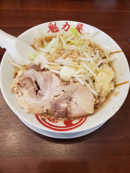 「にんにく背脂醤油ラーメン（限定）」@ラーメン魁力屋 1号線茅ヶ崎店の写真