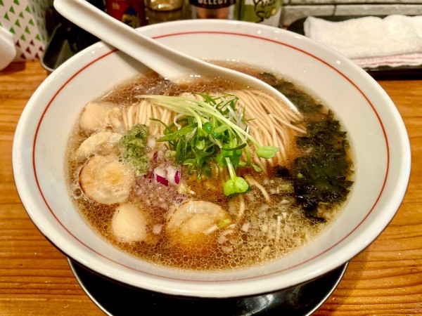 「サッポロ赤星→ホタテ醤油SOBA ＋ 和え玉ブラック」@麺処 源玄の写真