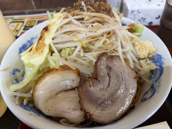 「まぜそば300g（野菜マシ、脂マシ、カラメ、ニンニク普通）＋」@ラギちゃんラーメン 北21条店の写真