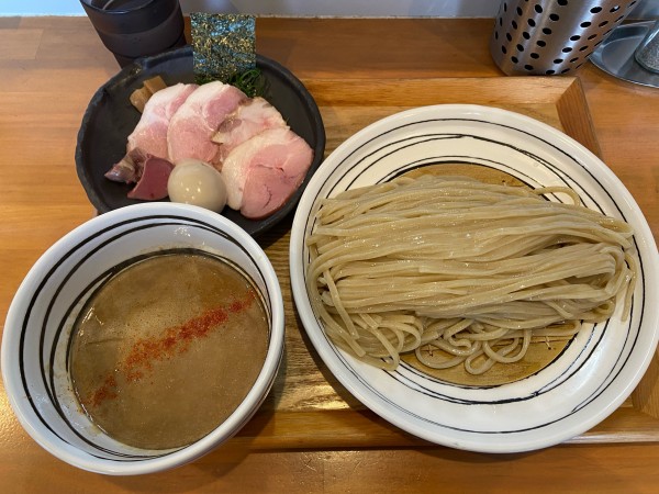 「特製つけそば 1400円 大盛り120円 柚子なし」@中華蕎麦 生るの写真